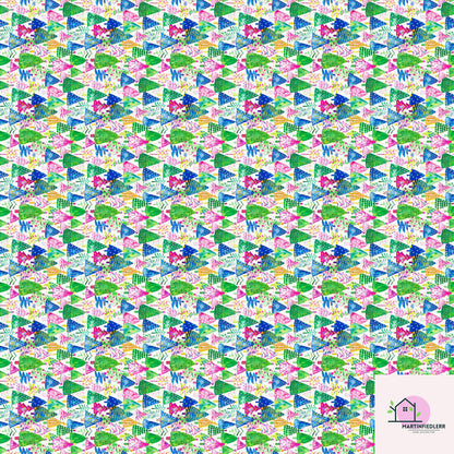 Colorful Christmas Tree Wrapping Paper, Bright Holiday Gift Wrap Sheets, Festive Xmas Tree Packaging, Multicolor Party Celebration Gift Wrap