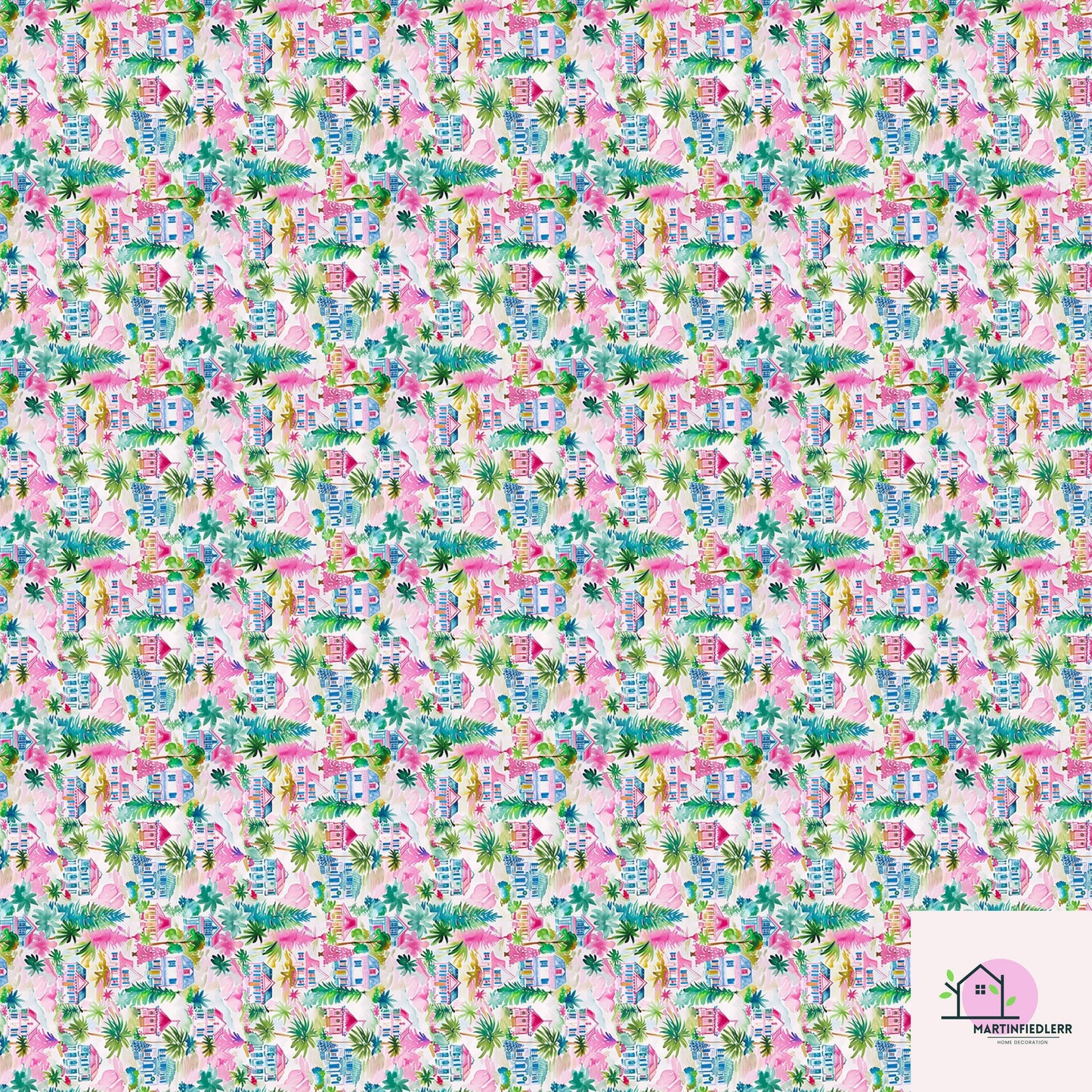 Colorful Christmas Wrapping Paper, Festive House Tree Holiday Gift Wrap Sheets, Multicolor Xmas Packaging, Winter Party Gift Wrap