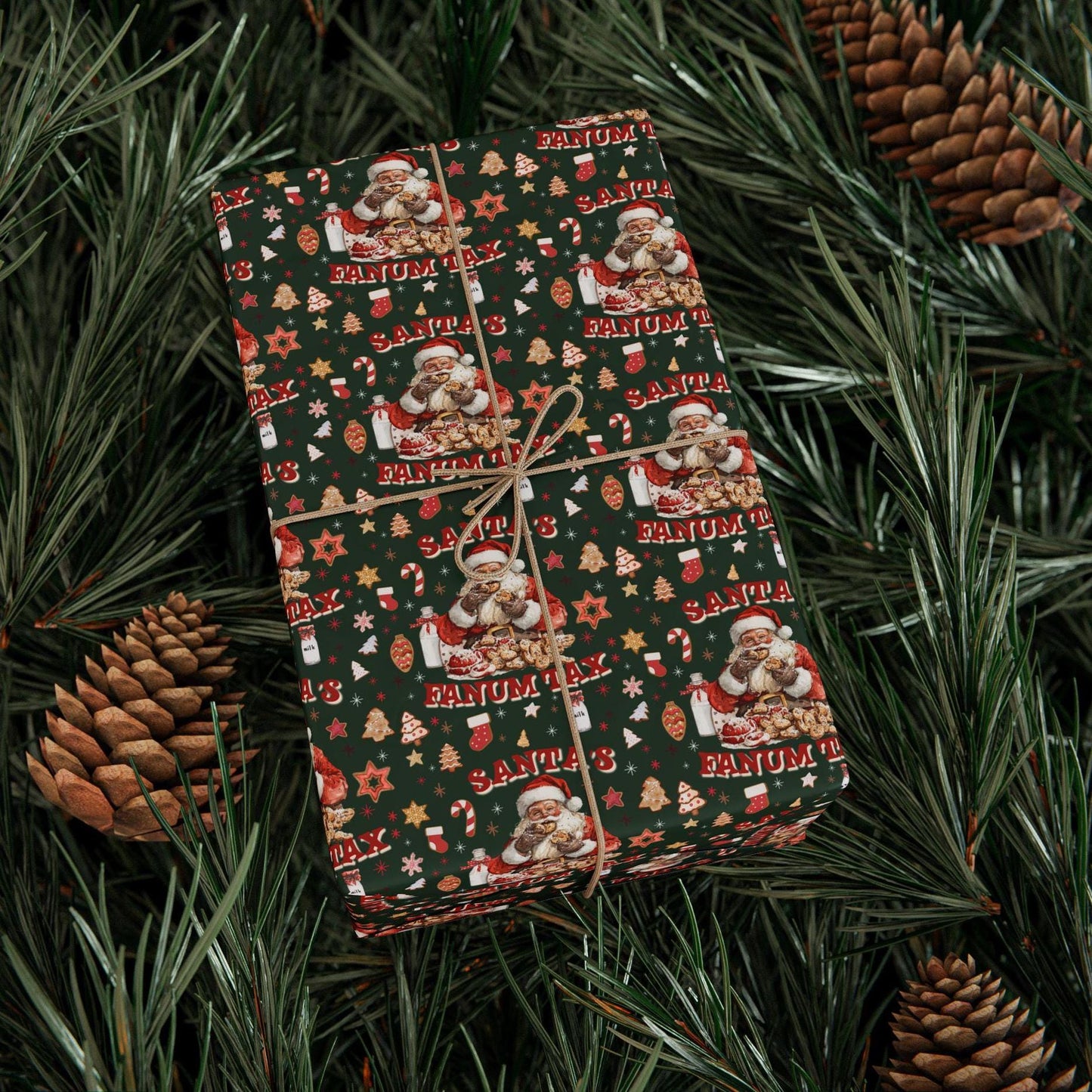 Kids Wrapping Paper, Fanum Tax Meme Christmas Gift Wrap, Kids Funny Wrapping Paper, Brain Rot Gift Idea, Santa Meme, Holiday Gift Wrap