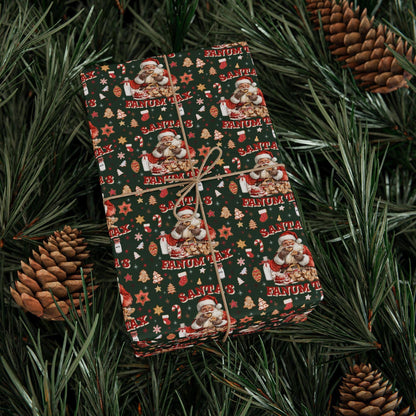 Kids Wrapping Paper, Fanum Tax Meme Christmas Gift Wrap, Kids Funny Wrapping Paper, Brain Rot Gift Idea, Santa Meme, Holiday Gift Wrap