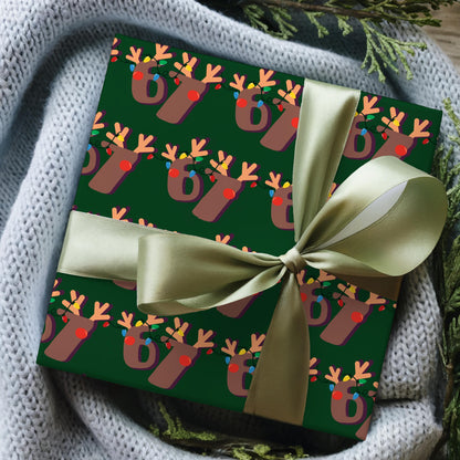 Green 67 Wrapping Papers, 67 Meme Christmas Gift Wrap, Kids Funny Wrapping Paper, Reindeer 67 Wrap, Brain Rot meme, Holiday Gift Wrap