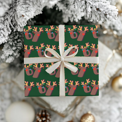 Green 67 Wrapping Papers, 67 Meme Christmas Gift Wrap, Kids Funny Wrapping Paper, Reindeer 67 Wrap, Brain Rot meme, Holiday Gift Wrap