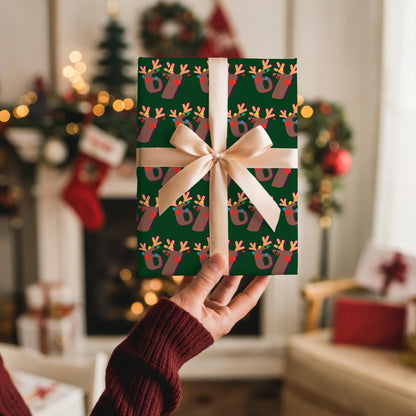 Green 67 Wrapping Papers, 67 Meme Christmas Gift Wrap, Kids Funny Wrapping Paper, Reindeer 67 Wrap, Brain Rot meme, Holiday Gift Wrap