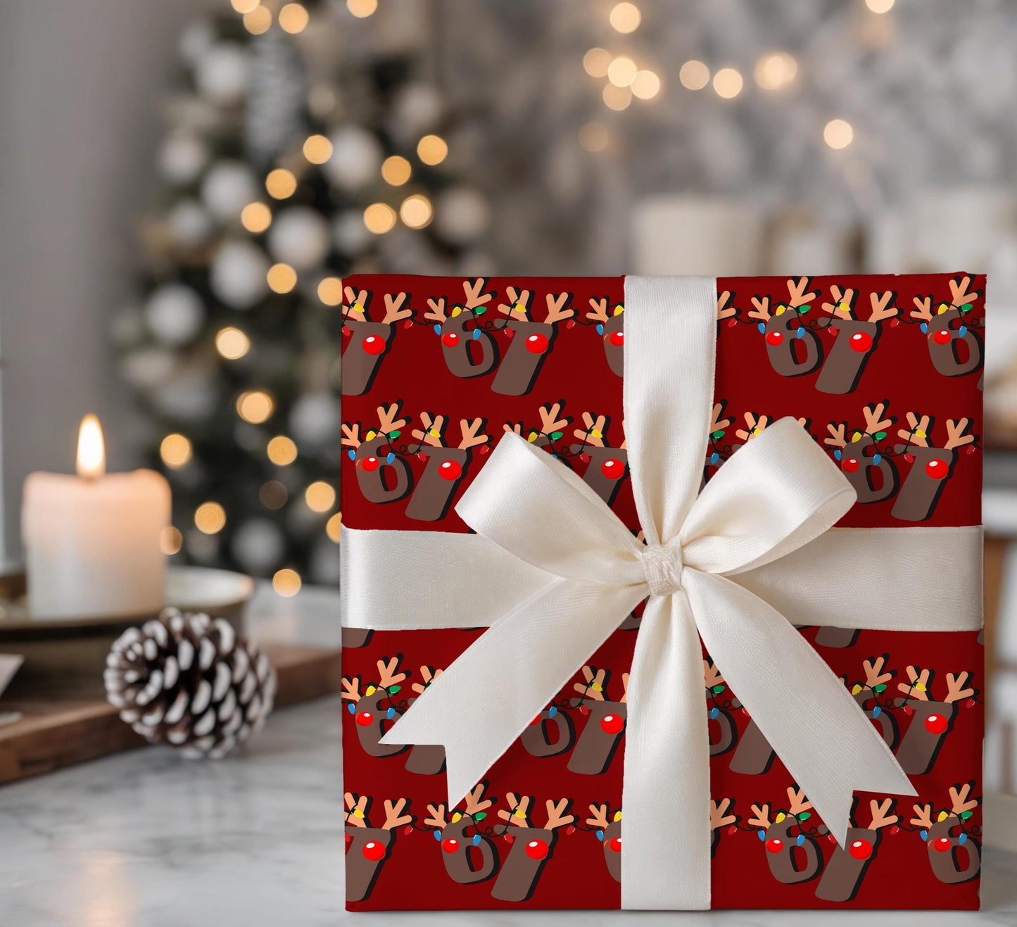 67 Wrapping Papers, 67 Meme Christmas Gift Wrap, Kids Funny Wrapping Paper, Reindeer 67 Wrap, Brain Rot meme, Holiday Gift Wrap