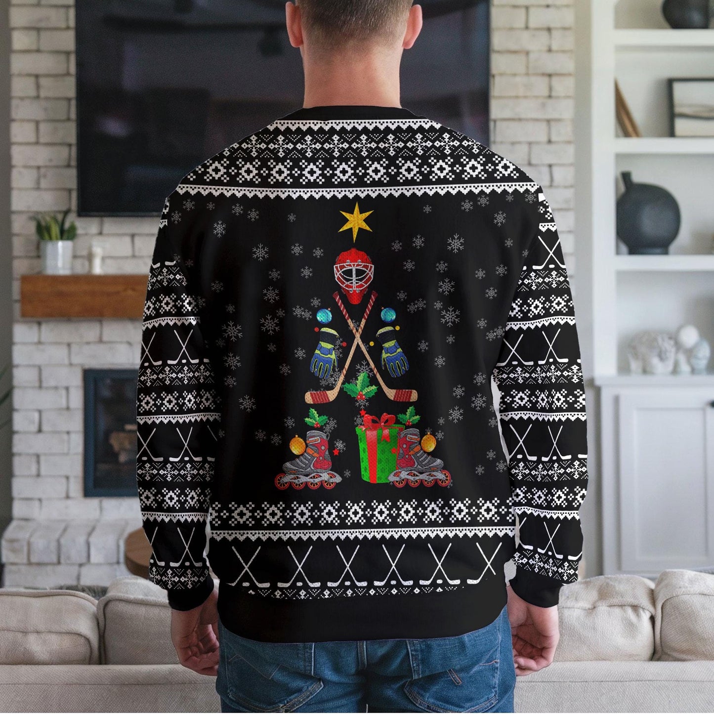 All I Want for Christmas Is Your Two Front Teeth Ugly Christmas Sweater, Funny Hockey Santa Dabbing Sweatshirt, Holiday Party Gift Jumper