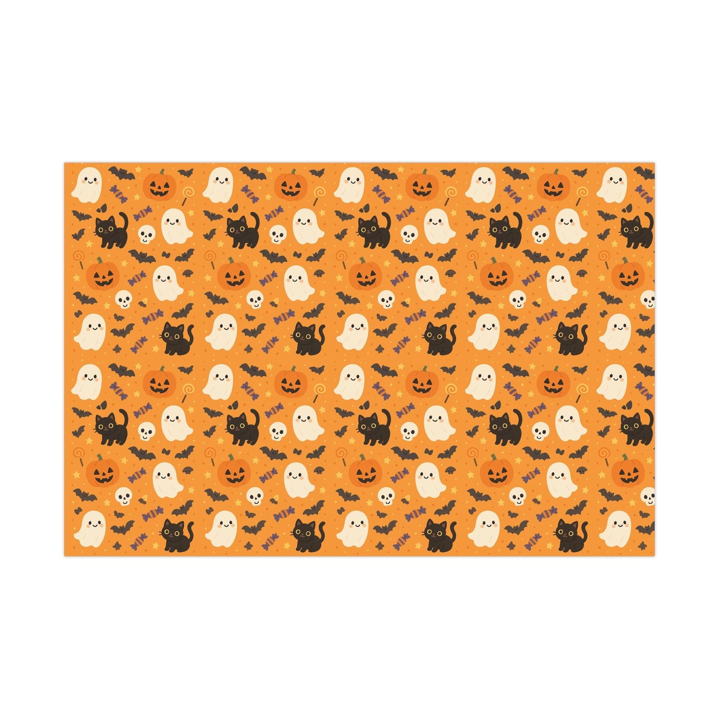 Gift Wrap Papers, Halloween Bat Ghost Pumpkin Skull Fun Wrapping Sheets, Party Supplies, Holiday Decor, Craft Paper, Gift Packaging,