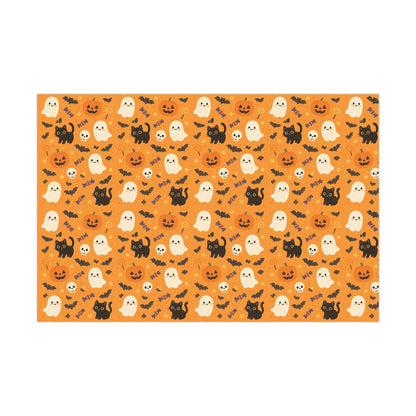 Gift Wrap Papers, Halloween Bat Ghost Pumpkin Skull Fun Wrapping Sheets, Party Supplies, Holiday Decor, Craft Paper, Gift Packaging,