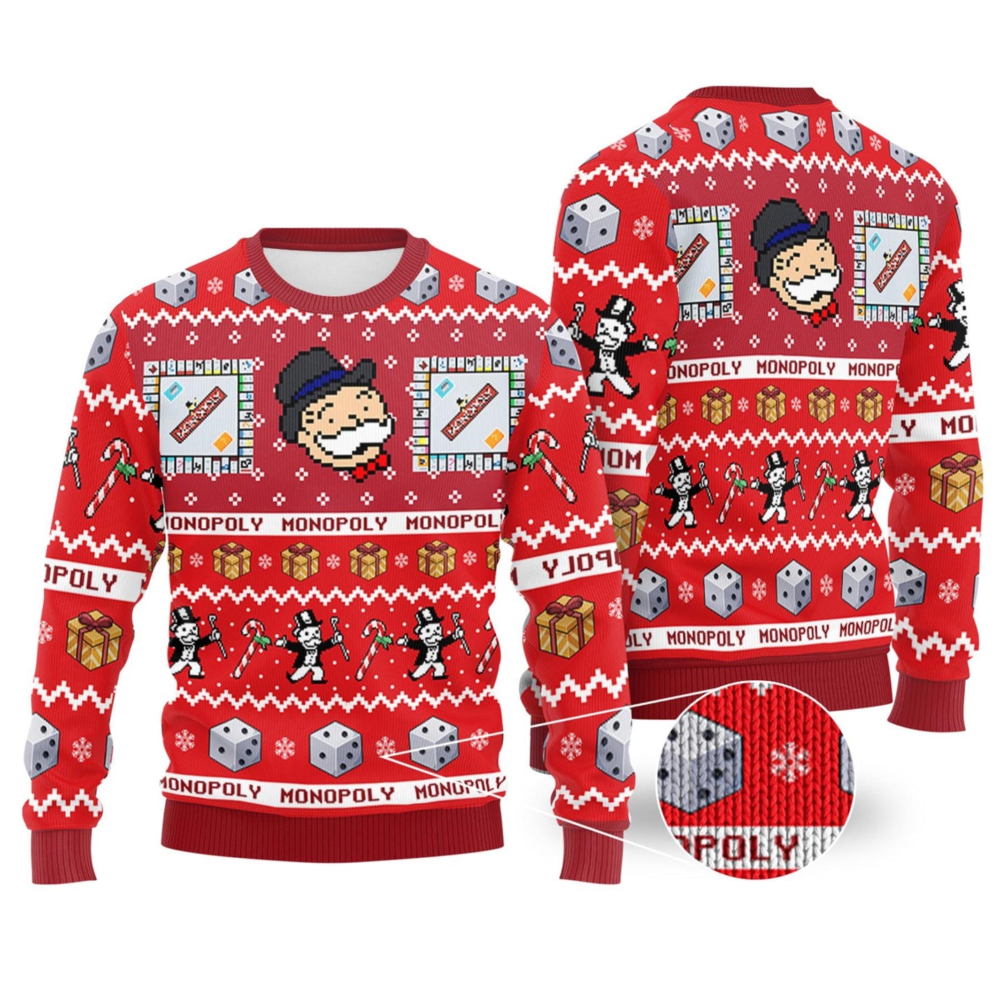 Monopoly Board Game Christmas Ugly Sweater, Monopoly Game Christmas Sweatshirt, Christmas Matching Game Ugly Sweater, Christmas Gift Shirt