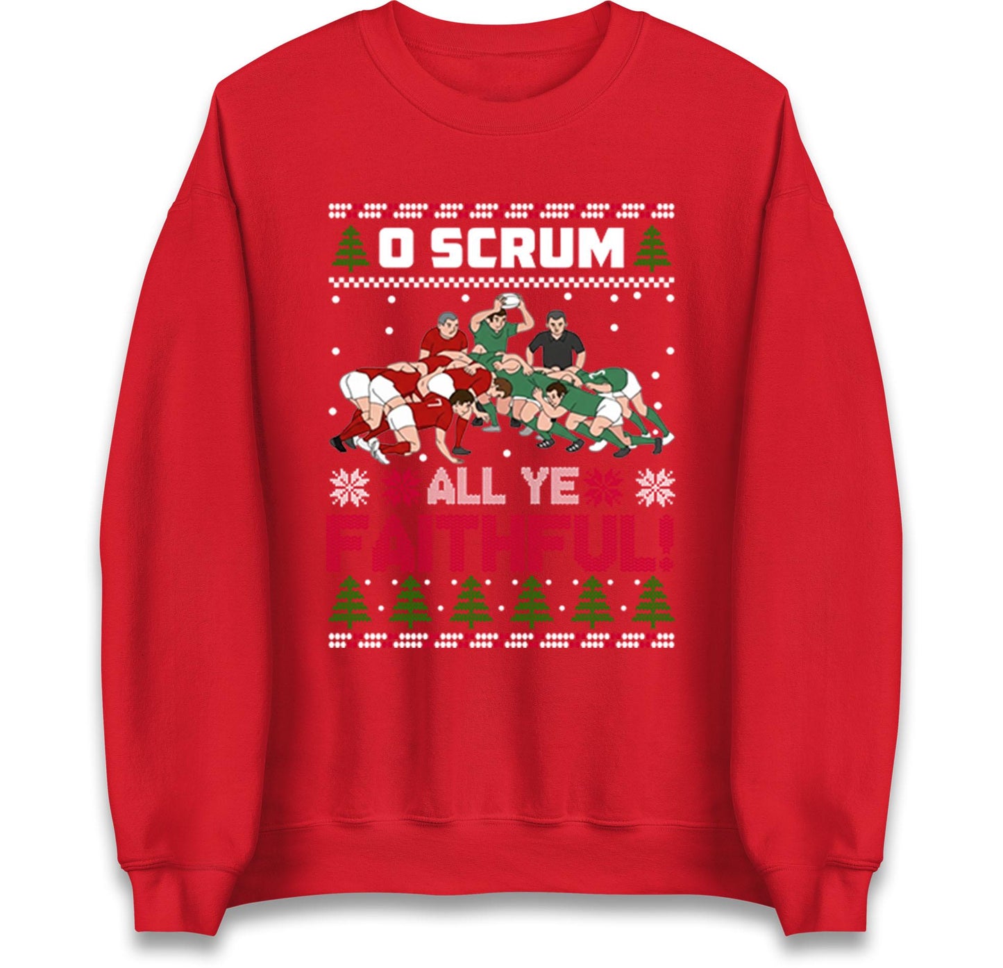 O Scrum All Ye Faithful Funny Rugby Christmas Jumper, Offensive Xmas Funny Christmas Jumper, Xmas Rude Adults Humorous Hoodie, Christmas Top