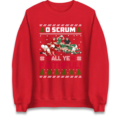 O Scrum All Ye Faithful Funny Rugby Christmas Jumper, Offensive Xmas Funny Christmas Jumper, Xmas Rude Adults Humorous Hoodie, Christmas Top