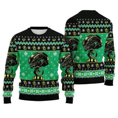 Alien Xenomorph Christmas Ugly Sweater, Alien 1979 Sweatshirt, 90S Movie Christmas Sweater, Christmas Vacation Shirt, Family Christmas Shirt