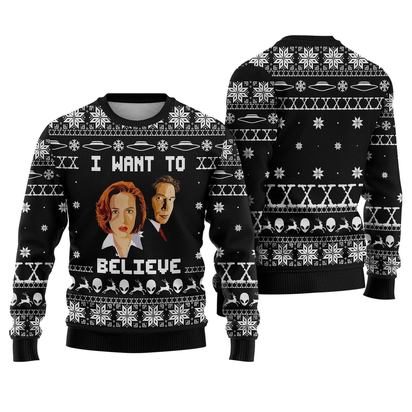 I Want To Believe Ugly Christmas Sweater, Family Christmas Shirt, Christmas Sweatshirt, Xmas Party, I Want To Believe Xmas Ugly Sweatshirt