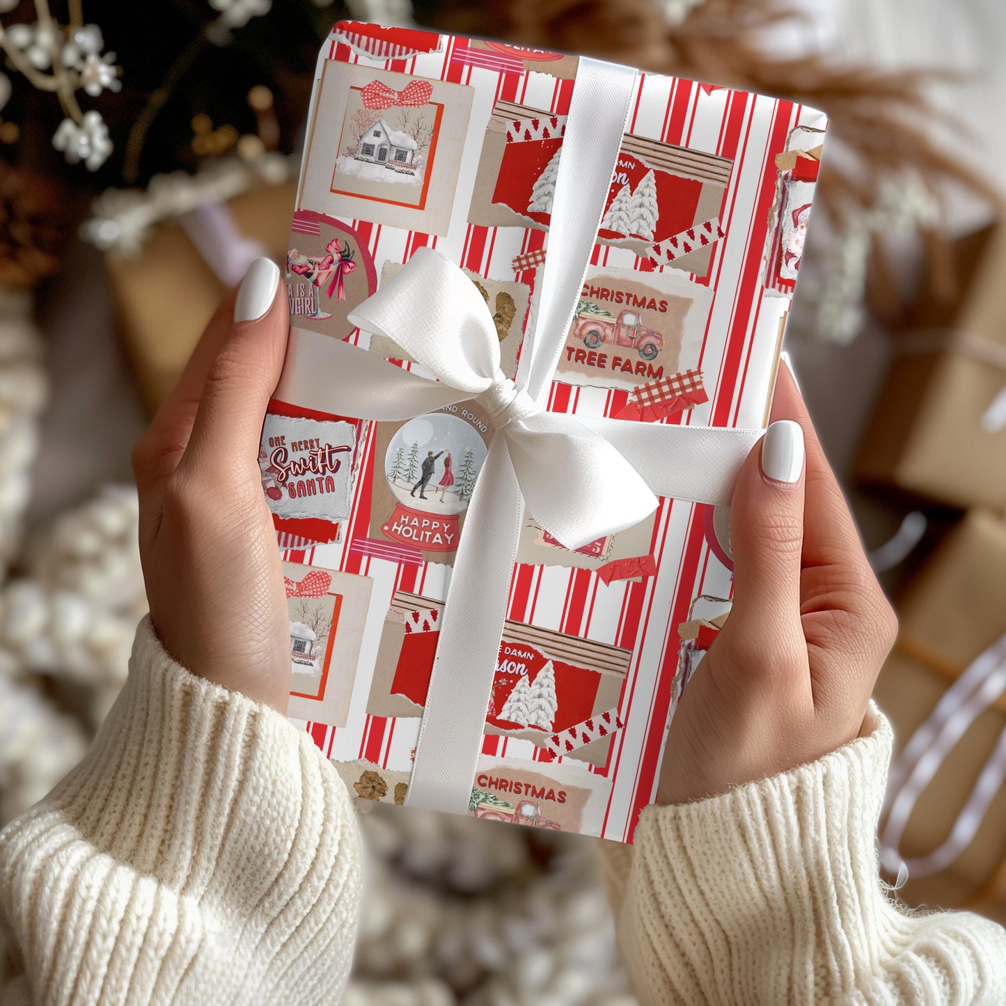 Taylor Inspired Christmas Gift Wrapping Papers - HoliTAY Gift Wrap - TAY Holiday Gift, Tswift Gift Idea, SWIFT SHIPPING