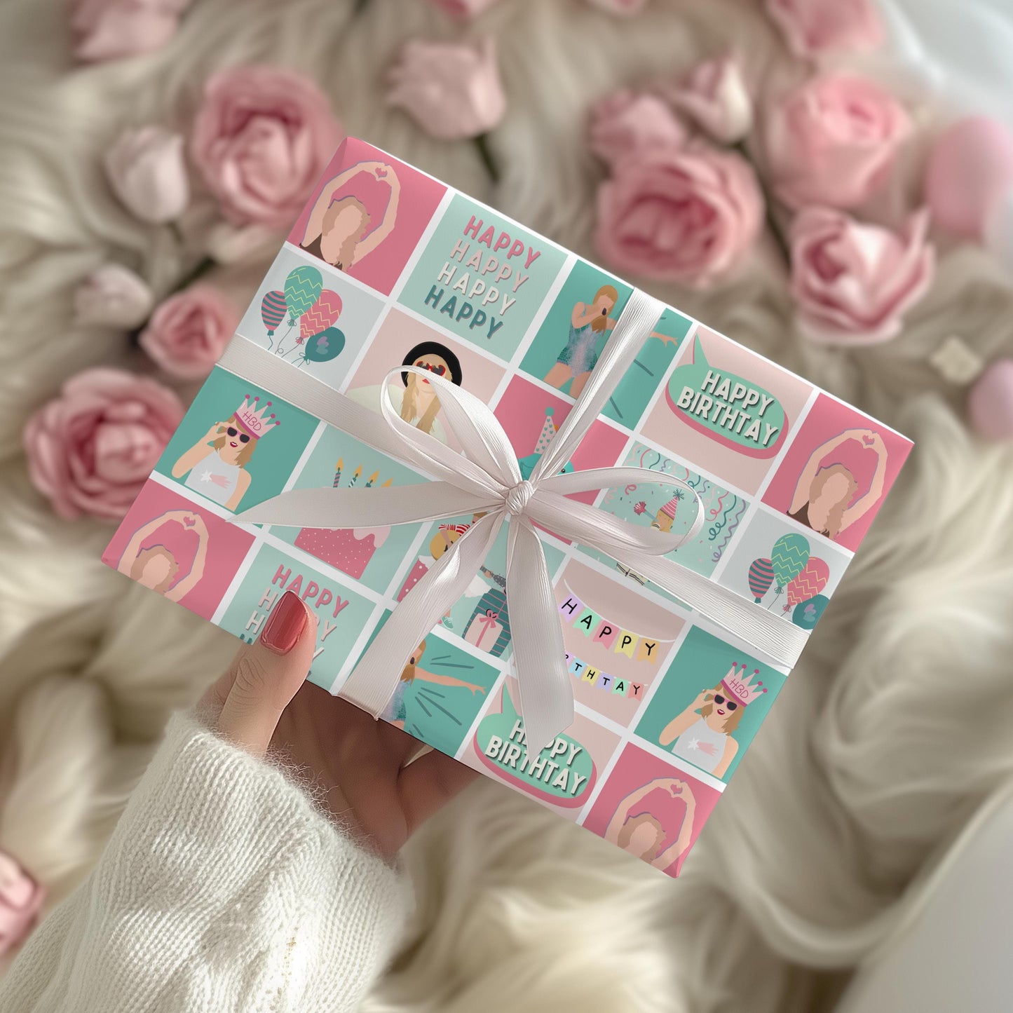 Taylor Birthday Gift Wrapping Paper: Fan Theme Bday Gift Wrap