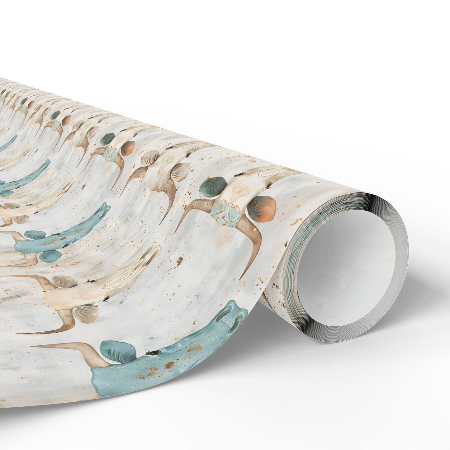 Western Skull Gift Wrap Papers - Vintage Western Print Wrapping Paper - Bull Skull Gift Paper