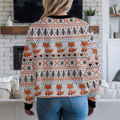 Cute Fox Ugly Christmas Sweater, Funny Animal Holiday Sweatshirt, Festive Fox Themed Winter Jumper, Cute Cozy Xmas Gift for Men Women