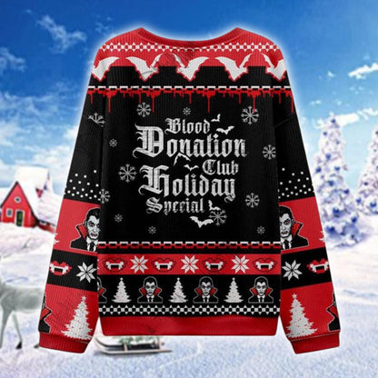 Vampire Ugly Christmas Sweater, Gothic Dracula Santa Sweatshirt, Funny Horror Holiday Sweater, Unisex Halloween Xmas Gift Top