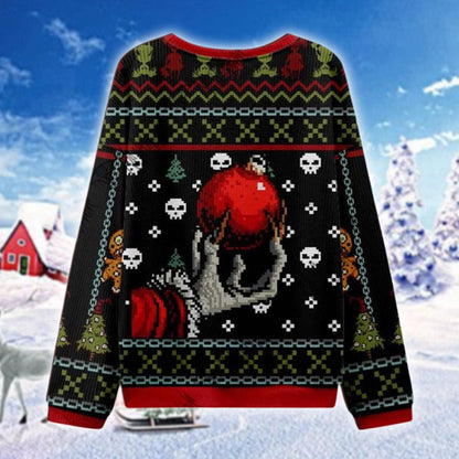 Merry Krampus Ugly Christmas Sweater, Gothic Horror Holiday Sweatshirt, Scary Santa Krampus Gift, Funny Xmas Pullover Unisex