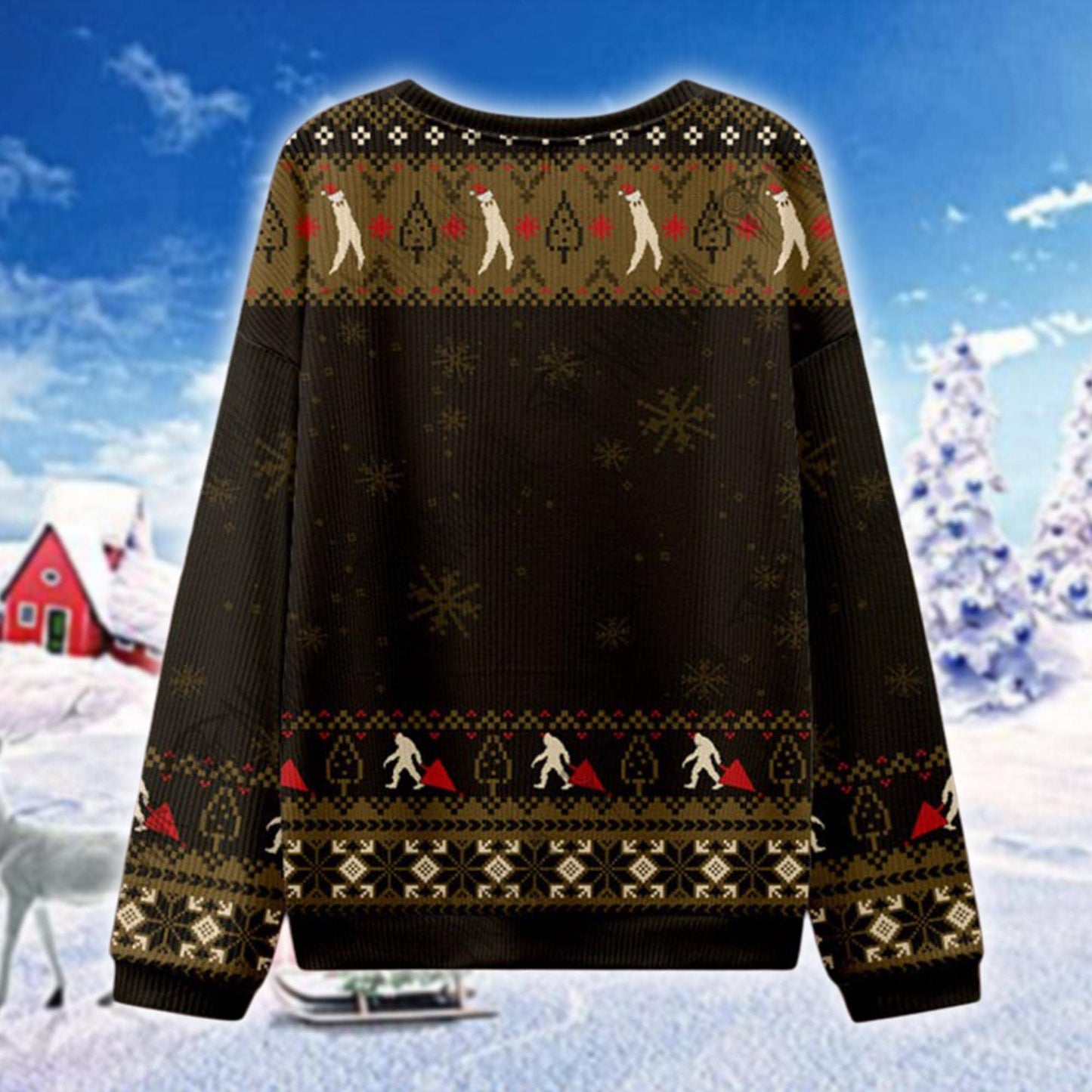 Merry Cryptmas Ugly Christmas Sweater, Funny Cryptid Xmas Sweatshirt, Bigfoot Nessie Mothman Holiday Jumper, Monster Lover Gift for Him Her