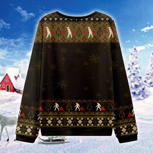 Merry Cryptmas Ugly Christmas Sweater, Funny Cryptid Xmas Sweatshirt, Bigfoot Nessie Mothman Holiday Jumper, Monster Lover Gift for Him Her