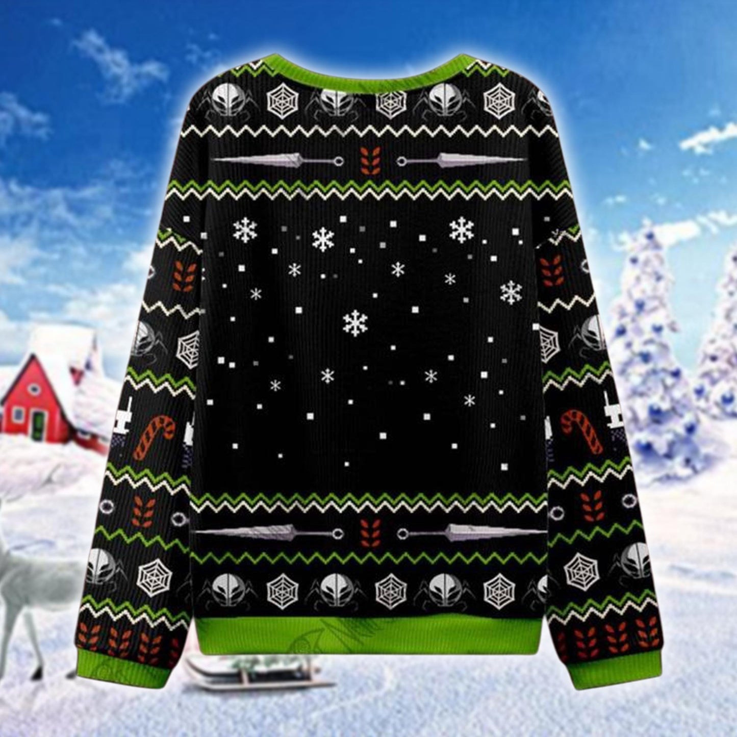 Touched By Silk Holiday Ugly Christmas Sweater, Hollow Insect Game Cosplay Sweatshirt, Funny Gamer Xmas Gift for Fans, Bug Knight Jumper