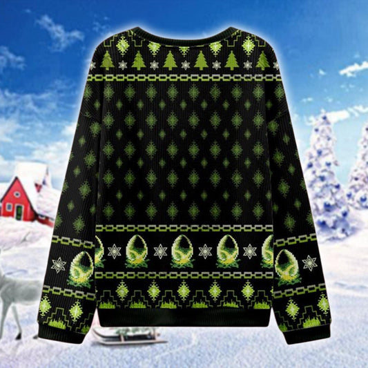 Merry Xeno-Mas Ugly Christmas Sweater, Alien Xmas Jumper for Sci-Fi Fans, Funny Holiday Sweater, Nerdy Geek Christmas Gift Sweater