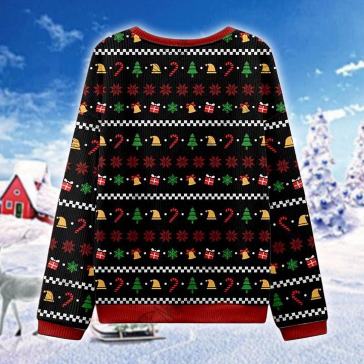 Monster Ugly Christmas Sweater, All I Want for Christmas is You Horror Xmas Jumper, Creepy Cute Holiday Sweater for Horror Fans Weird Gifts