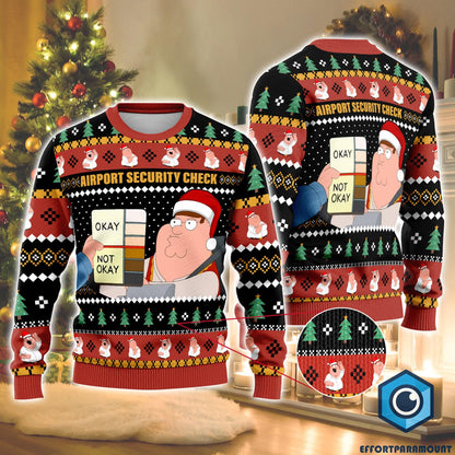 Family Guy Meme Security Check Ugly Christmas Sweater, Peter Griffin Family Guy Christmas Sweatshirt, Family Guy Tv Show Fan Gifts