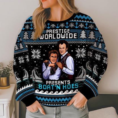 Step Brothers Presents Boats N Hoes Ugly Christmas Sweater,Brennan Huff Dale Doback Ugly Sweater,Step Brothers Christmas Party Gift Sweater