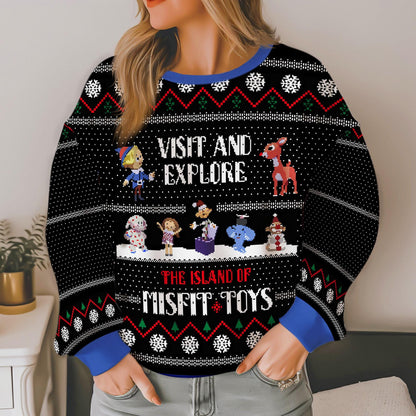 Misfit Toys Ugly Christmas Sweatshirt, Rudolphs The Red Nosed Reindeer Xmas Ugly Sweatshirt, Rudolph Xmas Gifts, Christmas Movie Party 2025