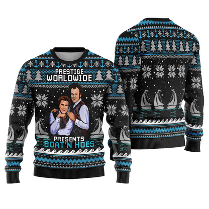 Step Brothers Presents Boats N Hoes Ugly Christmas Sweater,Brennan Huff Dale Doback Ugly Sweater,Step Brothers Christmas Party Gift Sweater