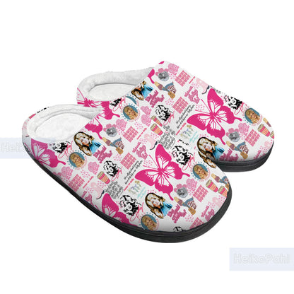 Dolly Parton Music 3D All Over Printed Slippers, Custom Rubber Slippers, Winter Slippers, Lightweight Rubber Sole, Cotton Slipper