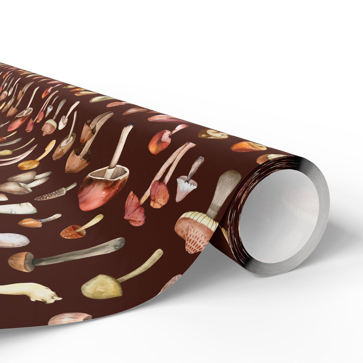 Mushroom Gift Wrap: Boho Earthy Colors Natural Wrapping Paper