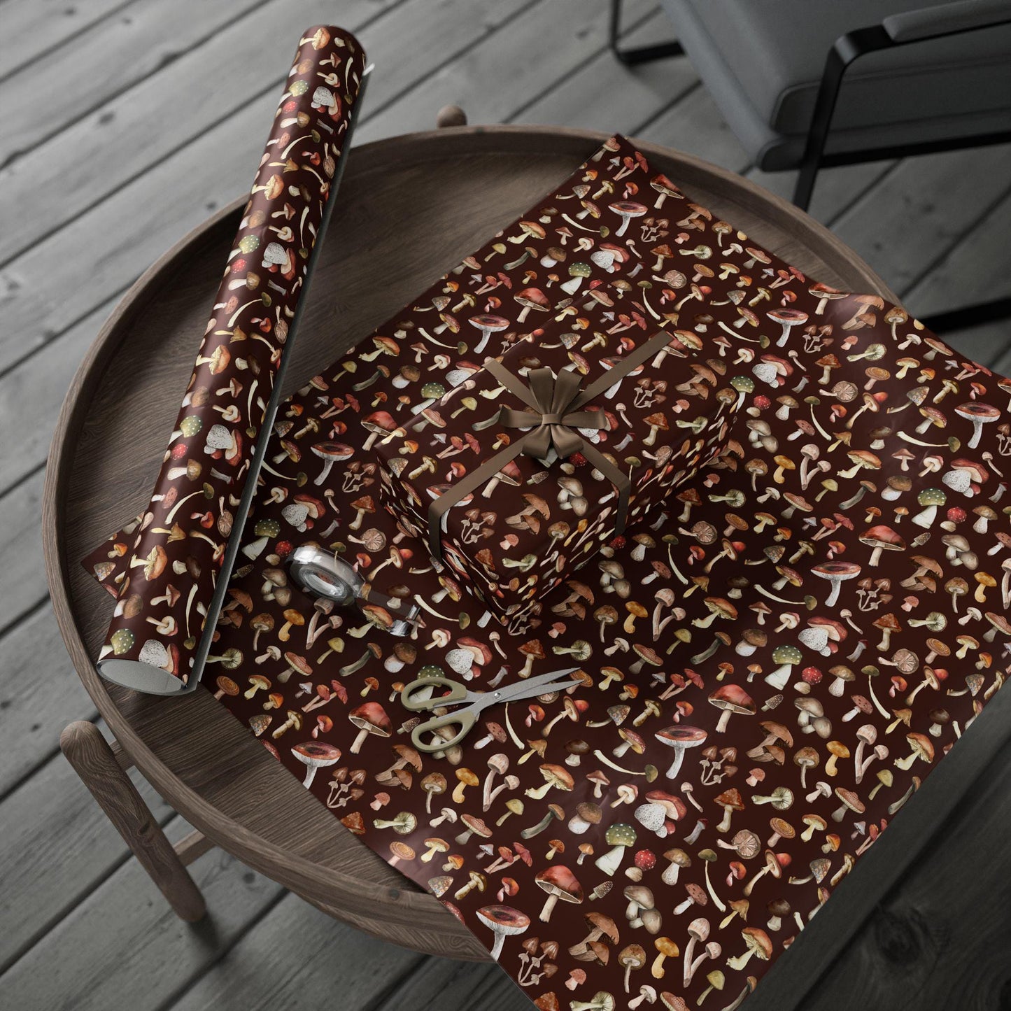 Mushroom Gift Wrap: Boho Earthy Colors Natural Wrapping Paper
