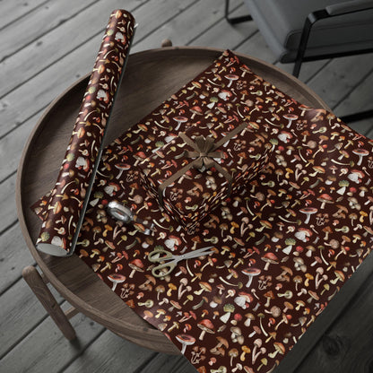 Mushroom Gift Wrap: Boho Earthy Colors Natural Wrapping Paper
