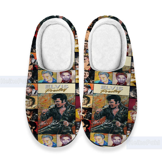 Elvis Presley 3D All Over Print Slipper, King of rock n roll, Custom Rubber Slipper, Winter Slipper, Lightweight Rubber Sole, Cotton Slipper