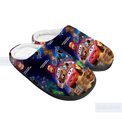 Lightning McQueen Cartoon 3D All Over Printed Slippers, Winter Slippers, Custom Rubber Slippers, Lightweight Rubber Sole, Cotton Slipper