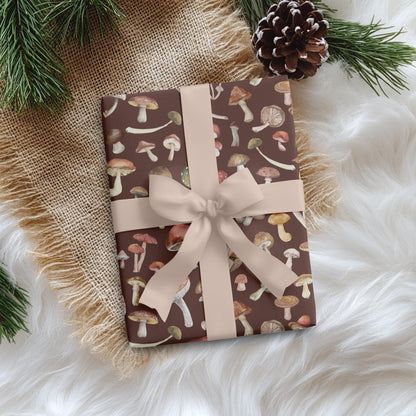 Mushroom Gift Wrap: Boho Earthy Colors Natural Wrapping Paper