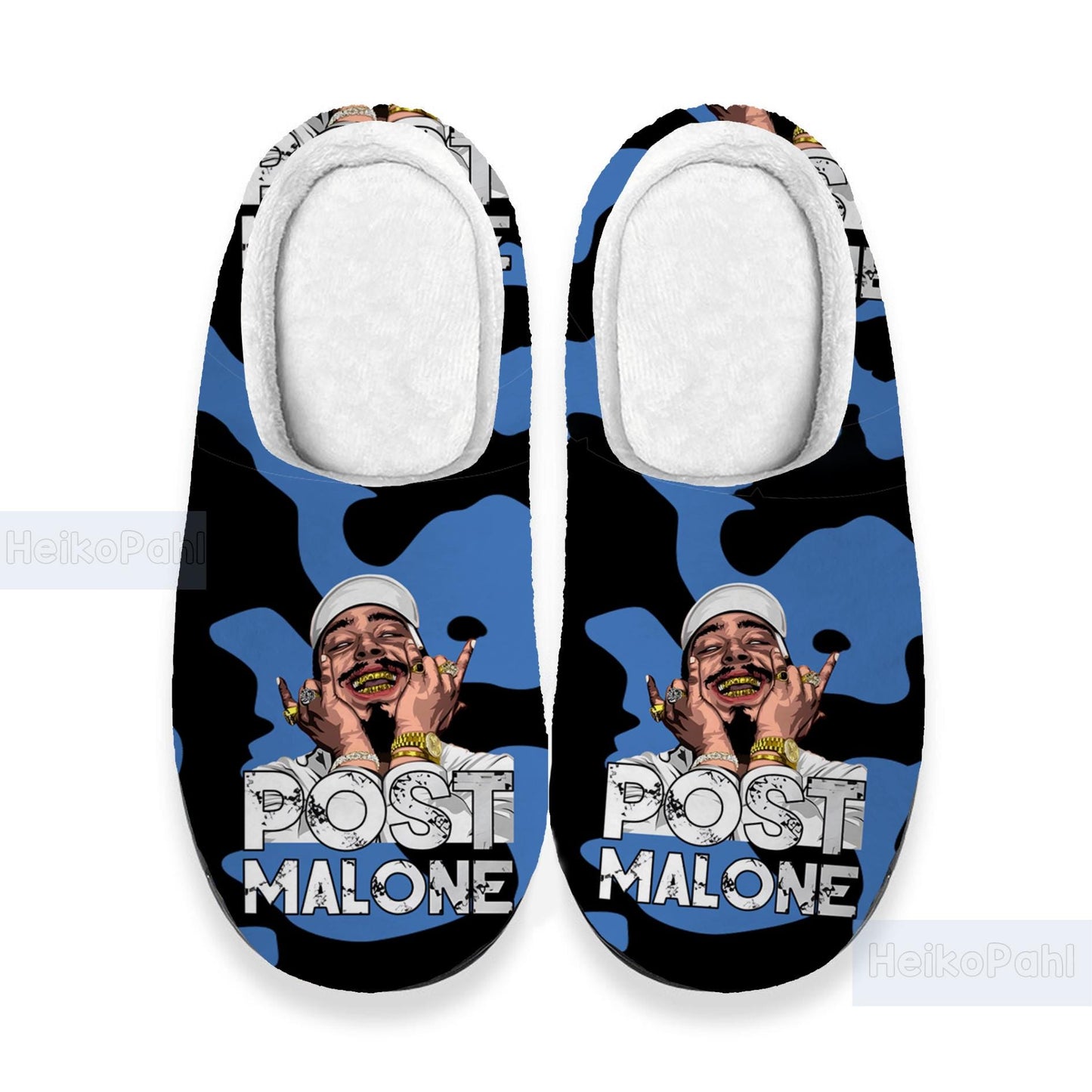 Post Malone Music 3D All Over Printed Slippers, Rapper, Winter Slippers, Custom Rubber Slippers, Lightweight Rubber Sole, Cotton Slipper