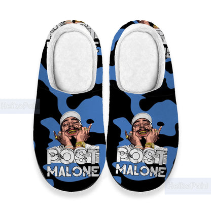Post Malone Music 3D All Over Printed Slippers, Rapper, Winter Slippers, Custom Rubber Slippers, Lightweight Rubber Sole, Cotton Slipper
