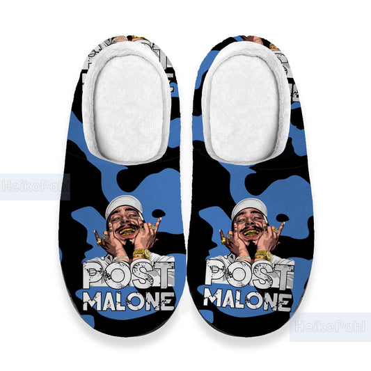 Post Malone Music 3D All Over Printed Slippers, Rapper, Winter Slippers, Custom Rubber Slippers, Lightweight Rubber Sole, Cotton Slipper
