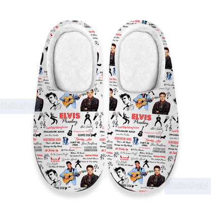 Elvis Presley 3D All Over Print Slipper, Custom Rubber Slipper, King of rock n roll, Winter Slipper, Lightweight Rubber Sole, Cotton Slipper