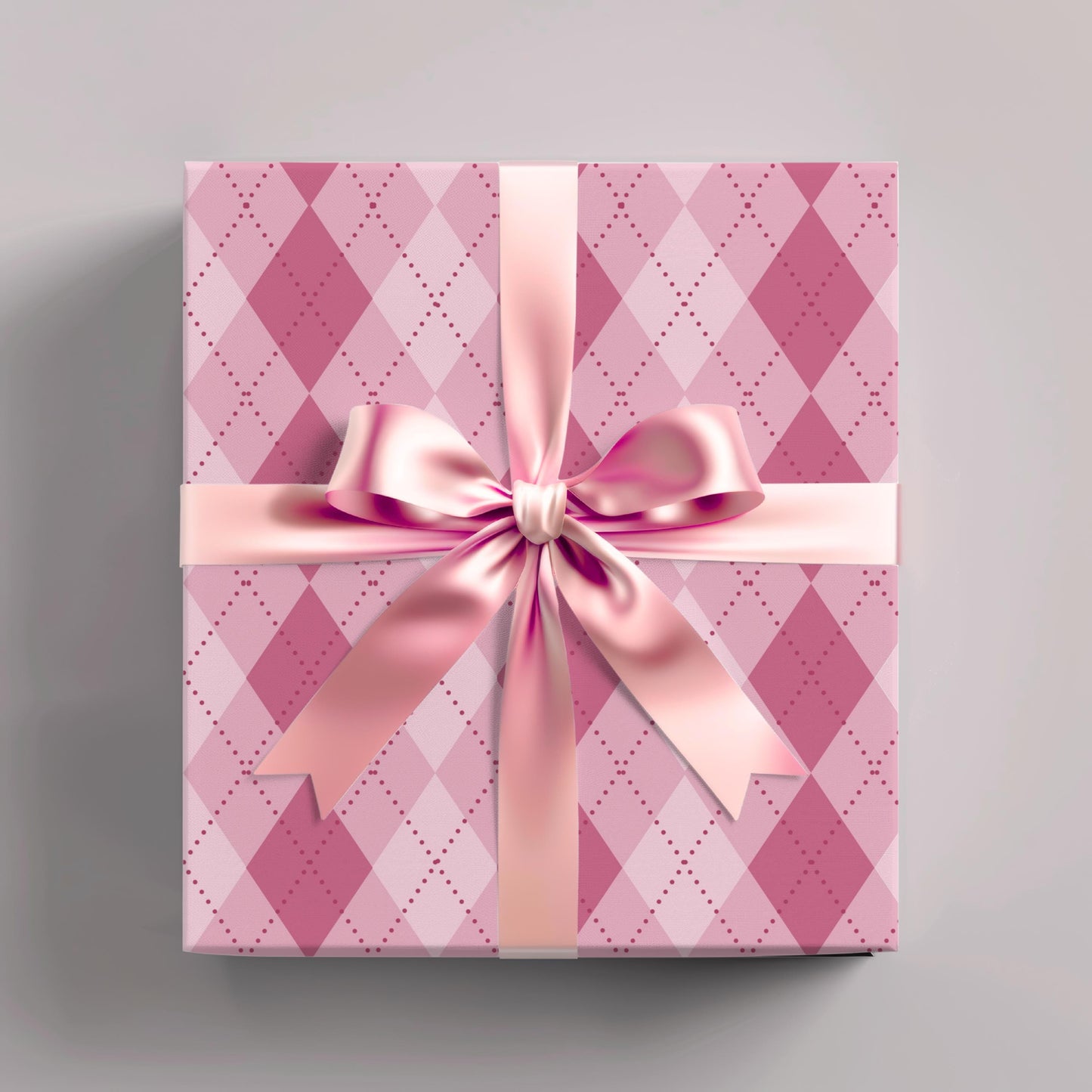 Pink Argyle Wrapping Paper: Preppy Girly Gift Wrap