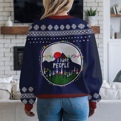 I Party With Sasquatch Ugly Christmas Sweater, Funny Bigfoot Xmas Sweatshirt for Men Women, Holiday Party Outfit Winter Gift Pullover