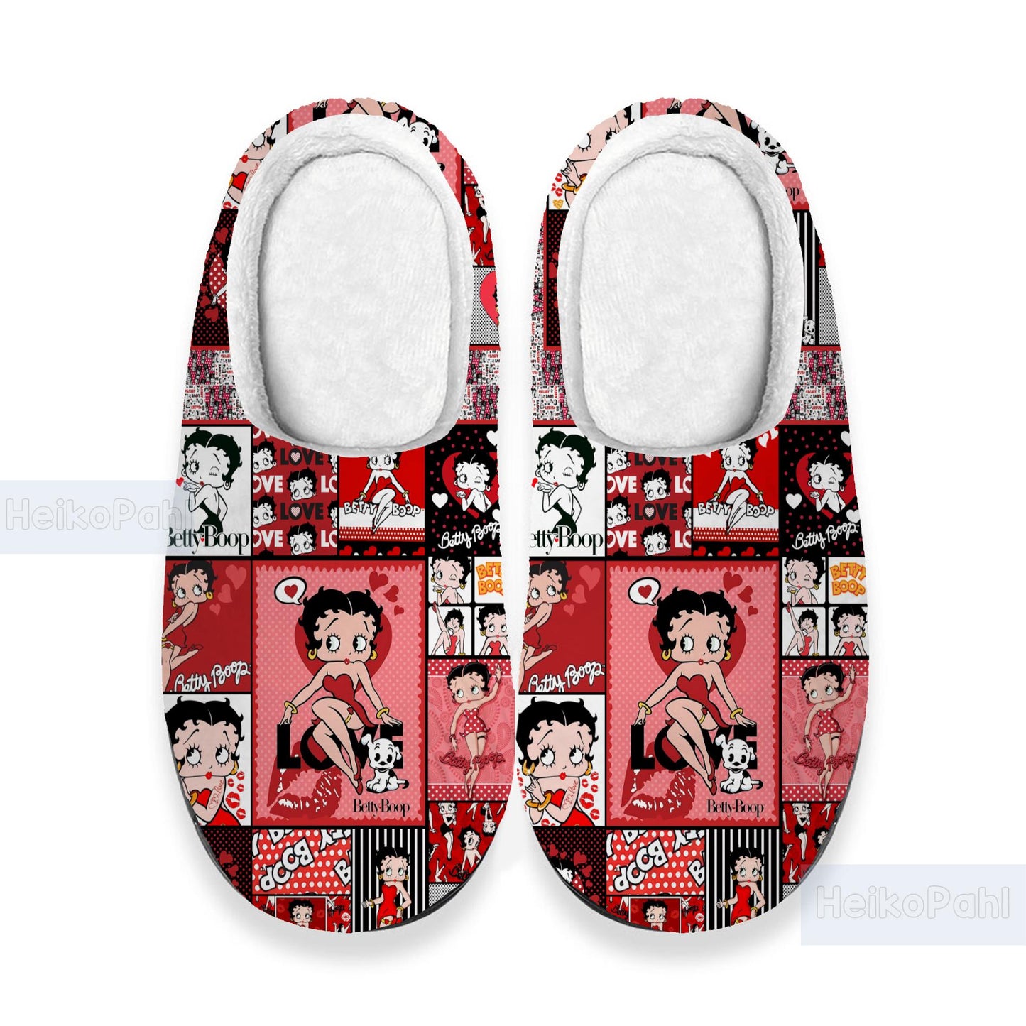Betty Boop Cartoon 3D All Over Printed Slippers, Winter Slippers, Custom Rubber Slippers, Lightweight Rubber Sole, Cotton Slipper