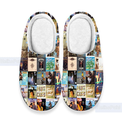 Jimmy Buffet Music 3D All Over Printed Slipper, Winter Slipper, Lightweight Rubber Sole, Custom Rubber Slipper, Cotton Slipper, Music Gift