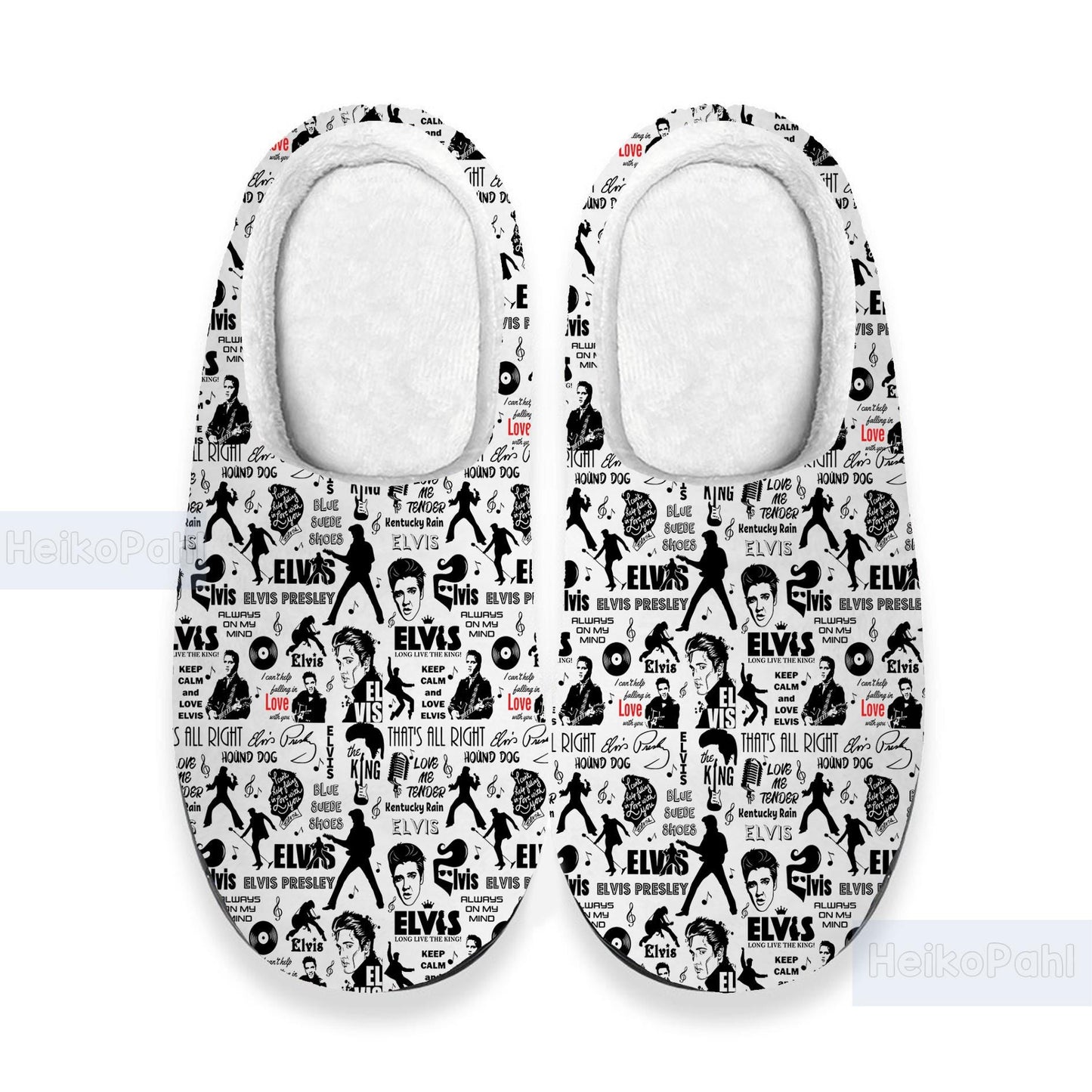 Elvis Presley 3D All Over Print Slipper, Lightweight Rubber Sole, Custom Rubber Slipper, King of rock n roll, Winter Slipper, Cotton Slipper