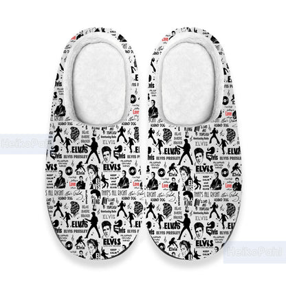 Elvis Presley 3D All Over Print Slipper, Lightweight Rubber Sole, Custom Rubber Slipper, King of rock n roll, Winter Slipper, Cotton Slipper