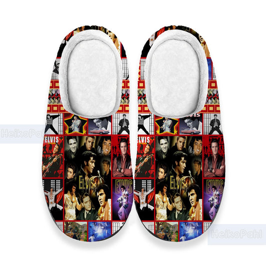 Elvis Presley 3D All Over Print Slipper, Custom Rubber Slipper, King of rock n roll, Lightweight Rubber Sole, Winter Slipper, Cotton Slipper