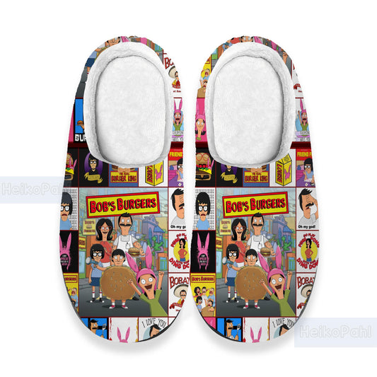 Bob's Burgers Sitcom 3D All Over Printed Slipper, Winter Slipper, Lightweight Rubber Sole, Custom Rubber Slipper, Cotton Slipper, Music Gift
